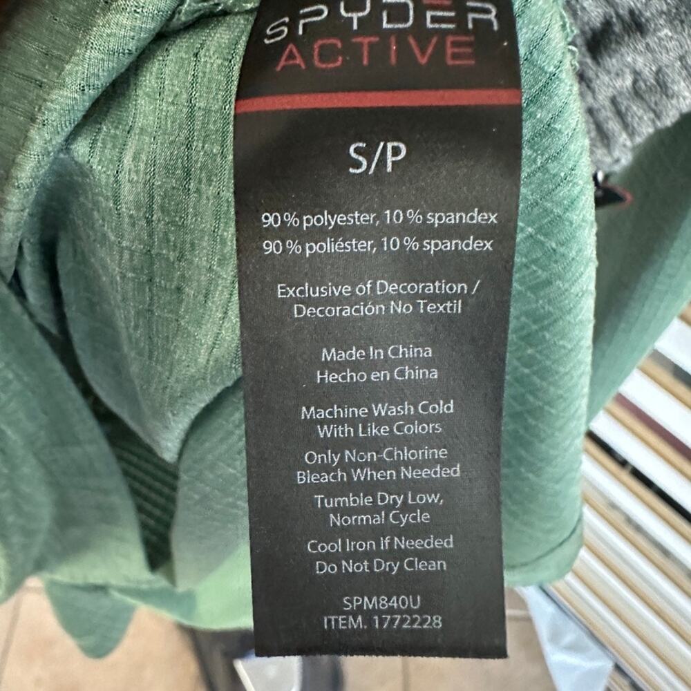Spyder Active Mens Small 1/4 Zip Pullover Bundle Blue Green Stretch Gym - Picture 8 of 14